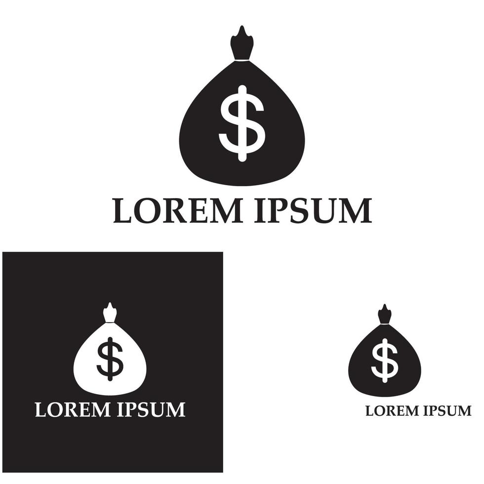 money bag with dollar symbol vector logo icon