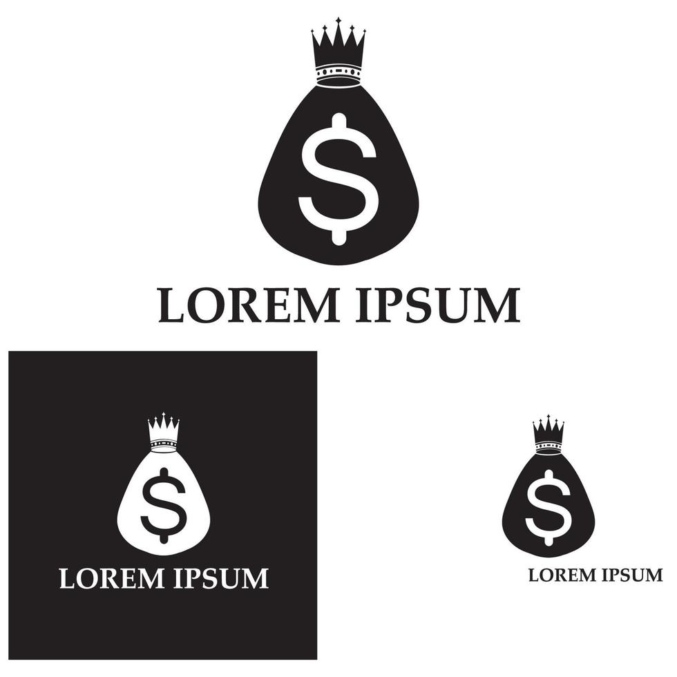 money bag with dollar symbol vector logo icon