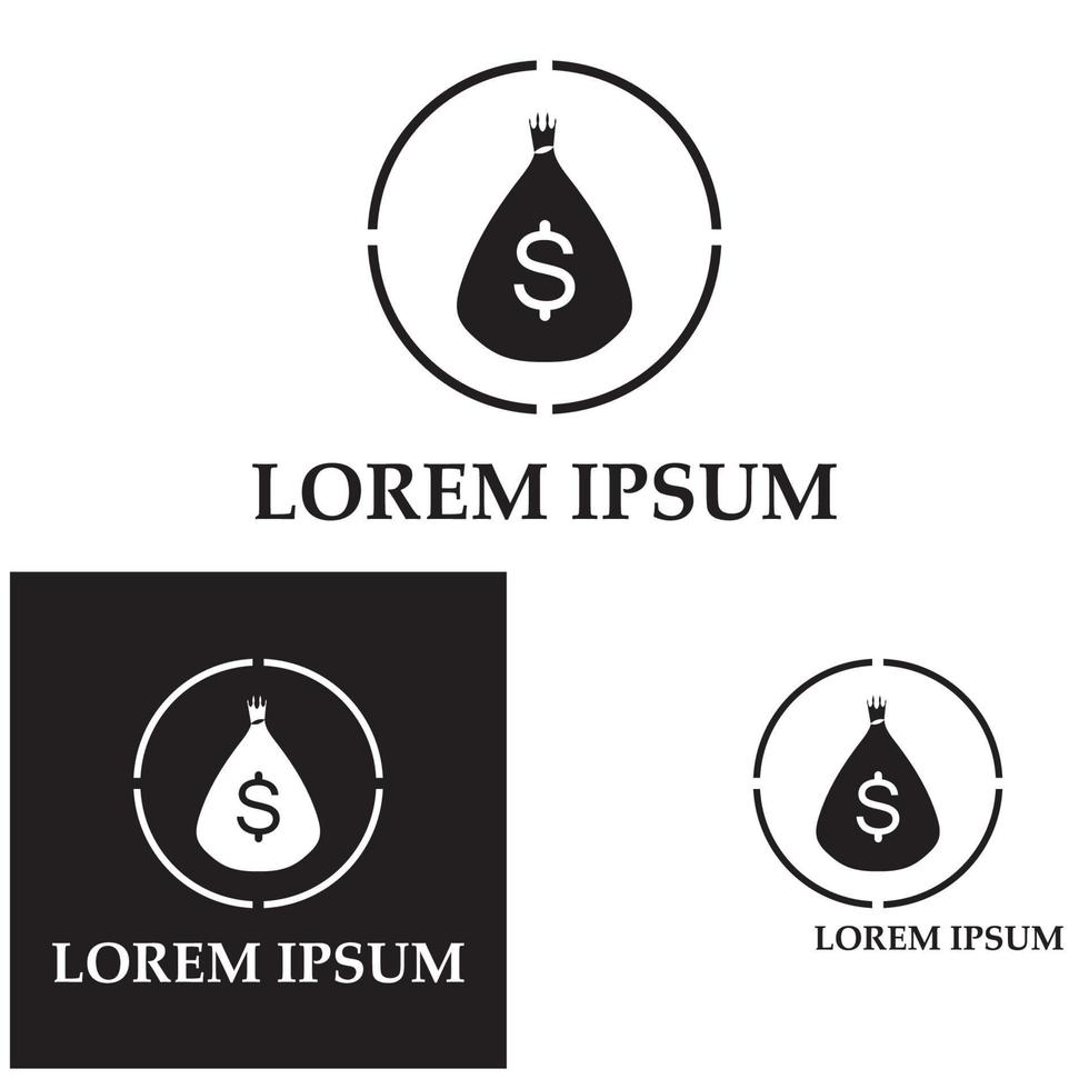 money bag with dollar symbol vector logo icon
