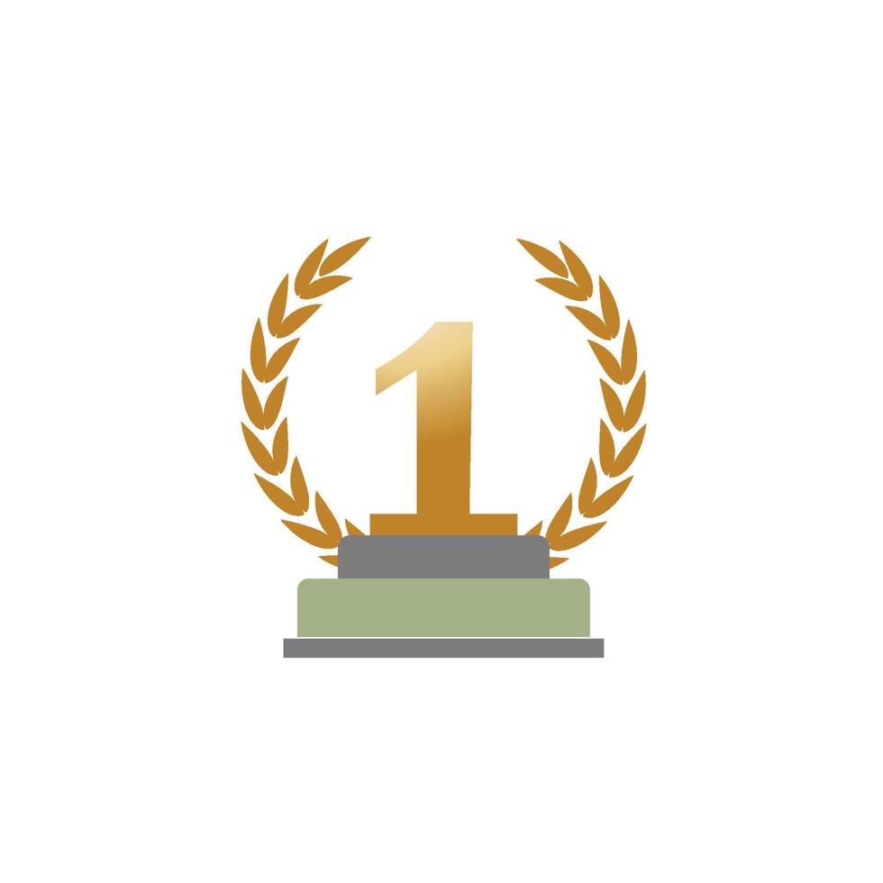 First place trophy cup vector icon illustration