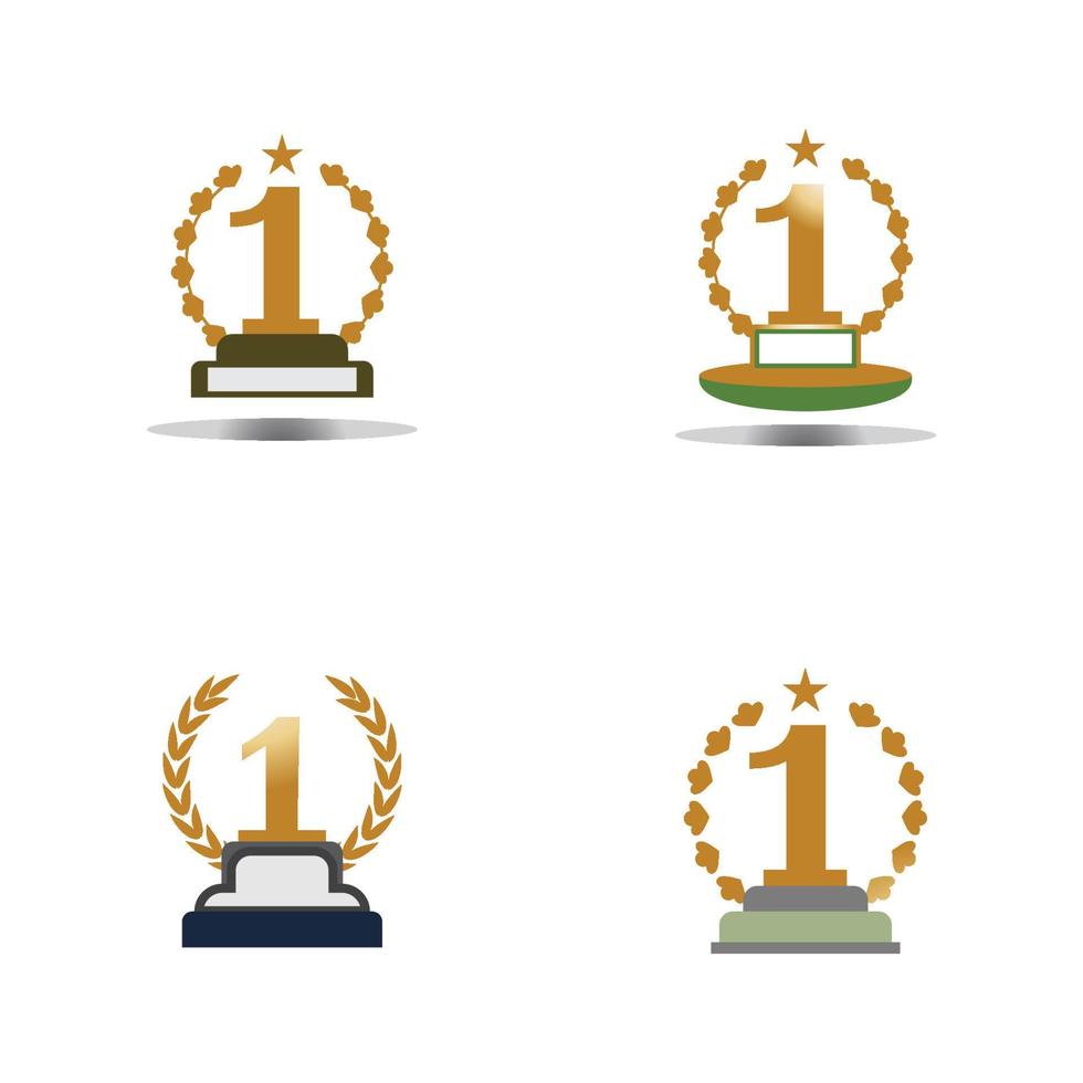 First place trophy cup vector icon illustration