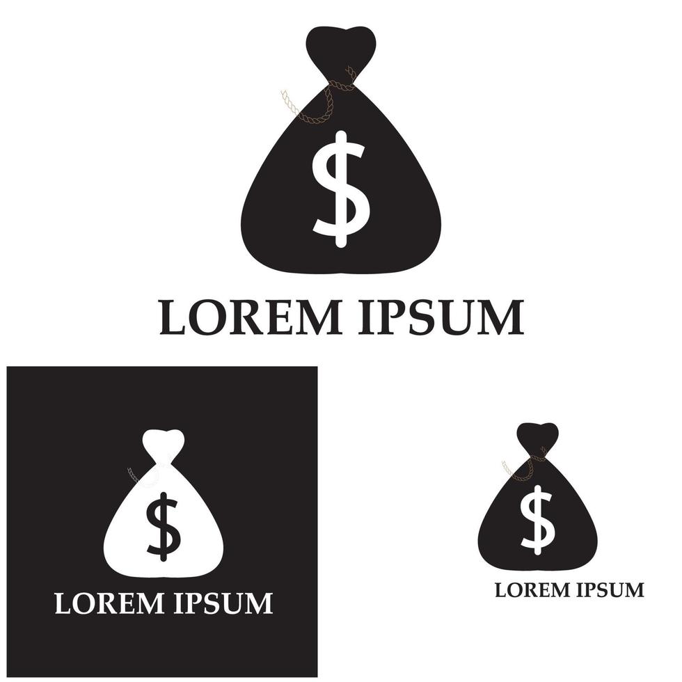 money bag with dollar symbol vector logo icon