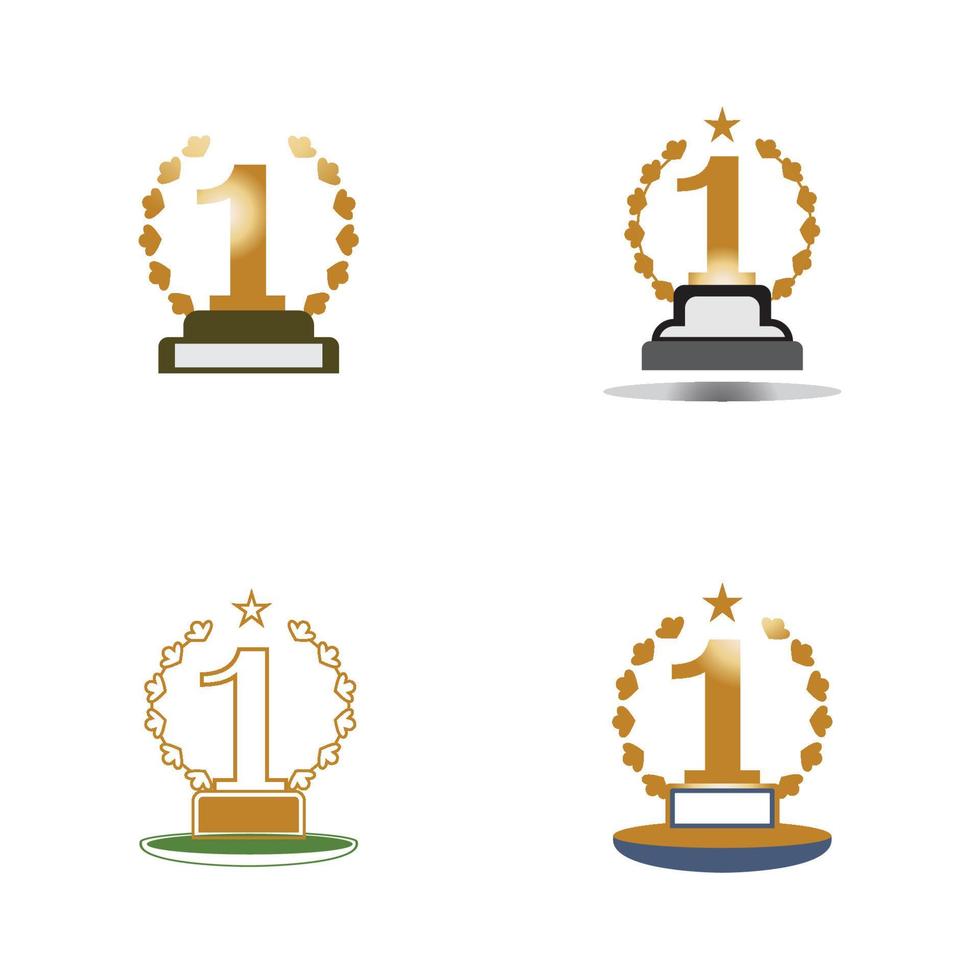 First place trophy cup vector icon illustration