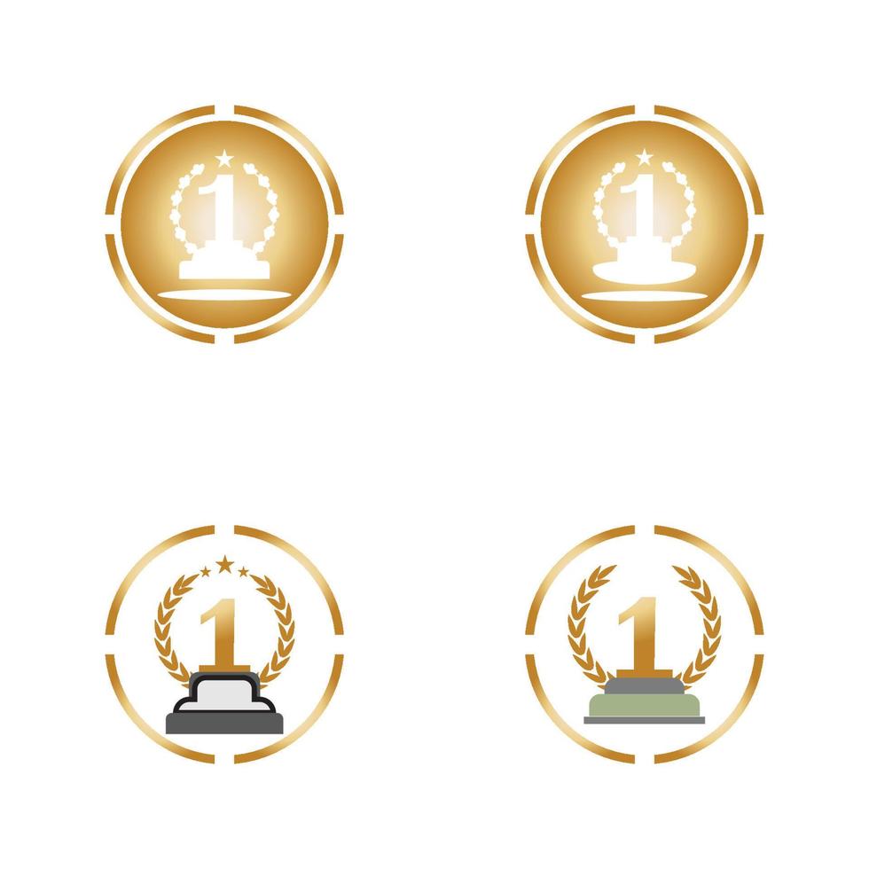 First place trophy cup vector icon illustration