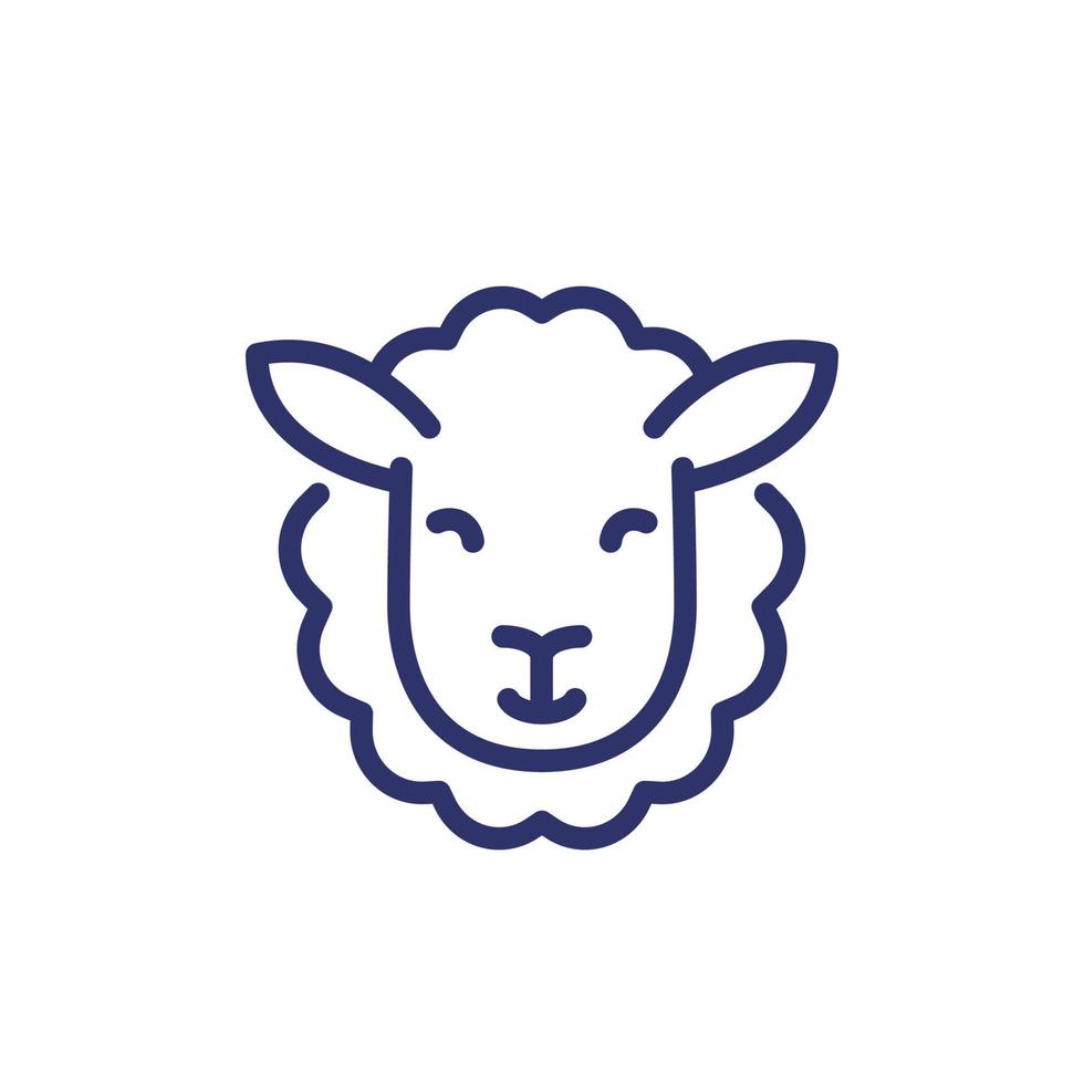 Sheep line icon on white vector