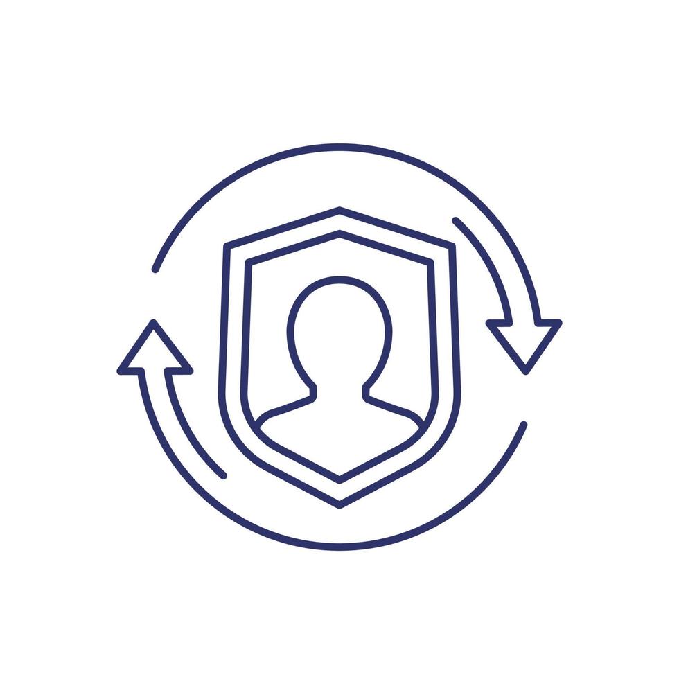 user privacy and security line icon vector