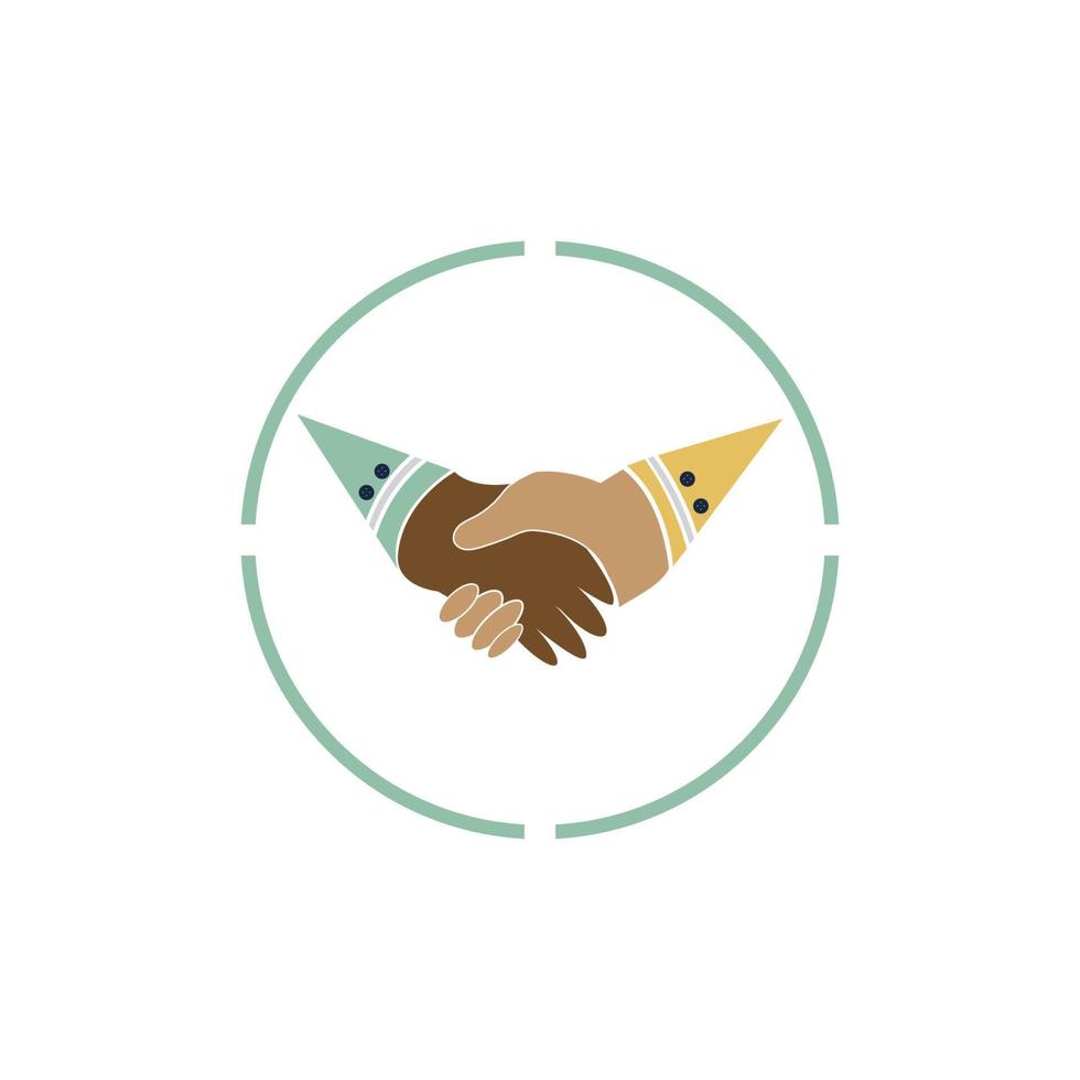 Hand shake icon vector background