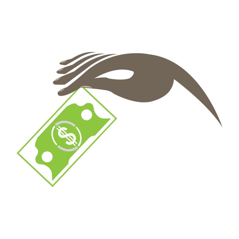 holding dollar vector icon