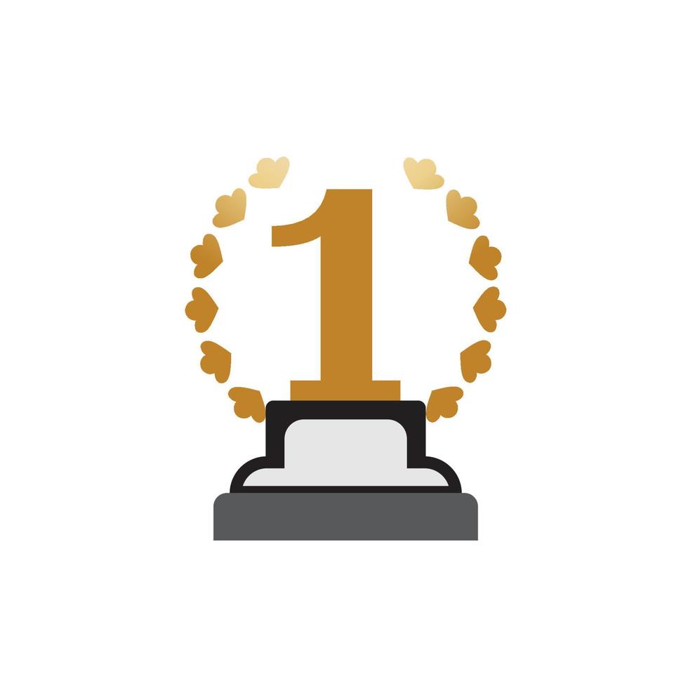 First place trophy cup vector icon illustration