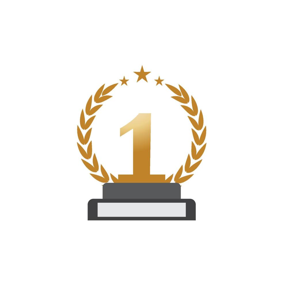 First place trophy cup vector icon illustration