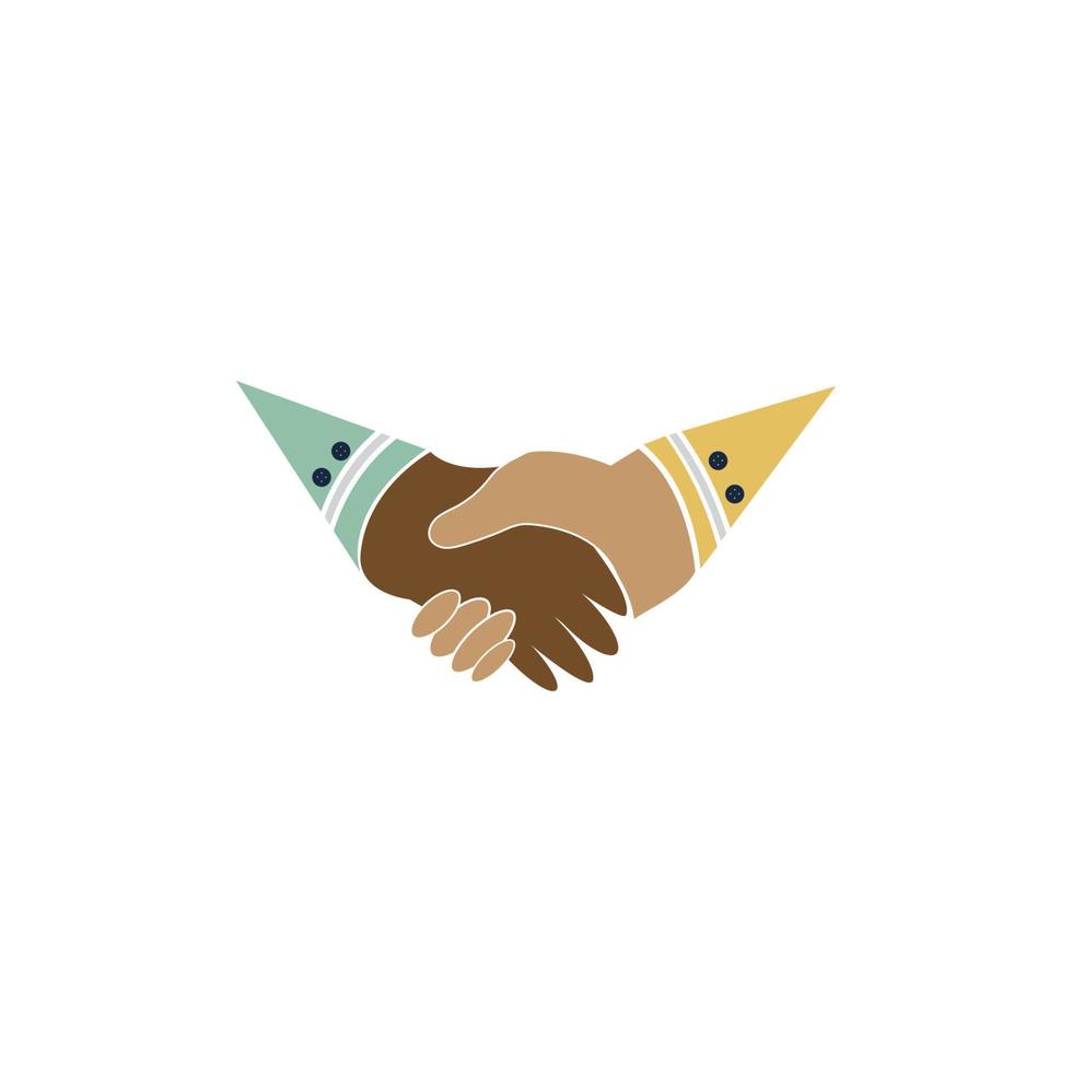 Hand shake icon vector background