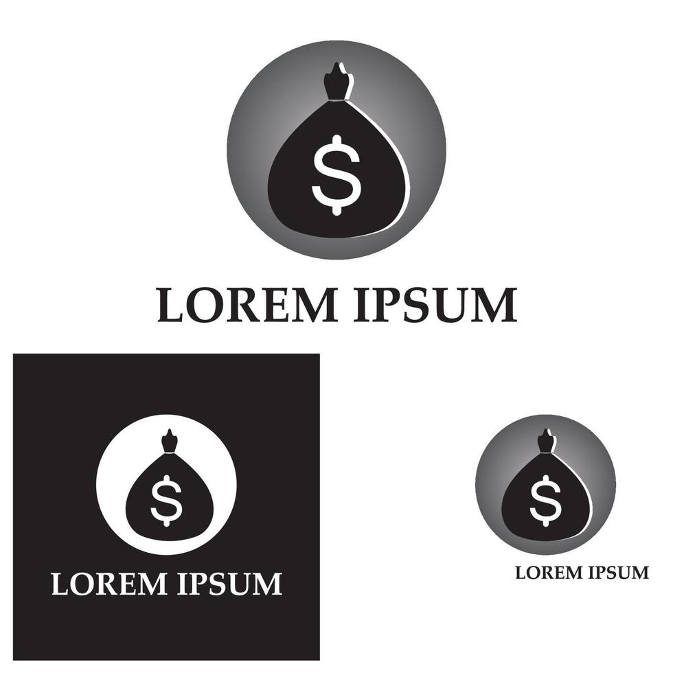 money bag with dollar symbol vector logo icon