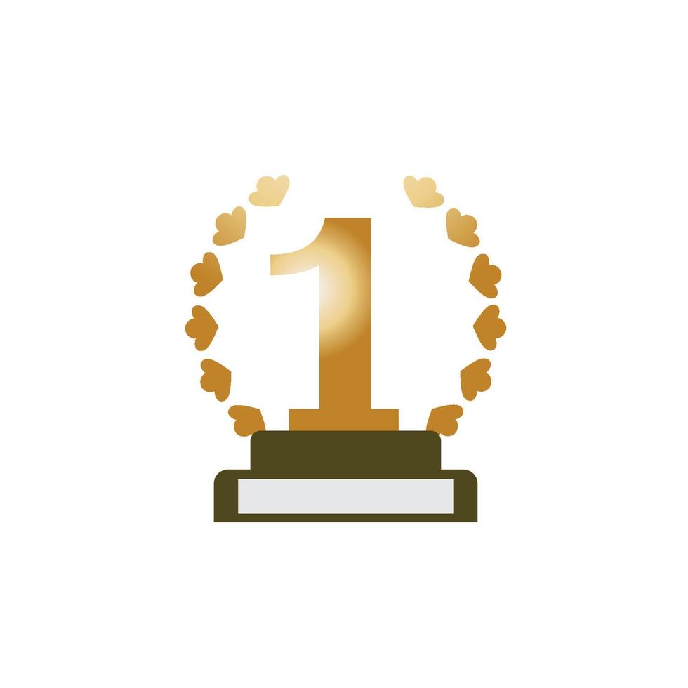 First place trophy cup vector icon illustration