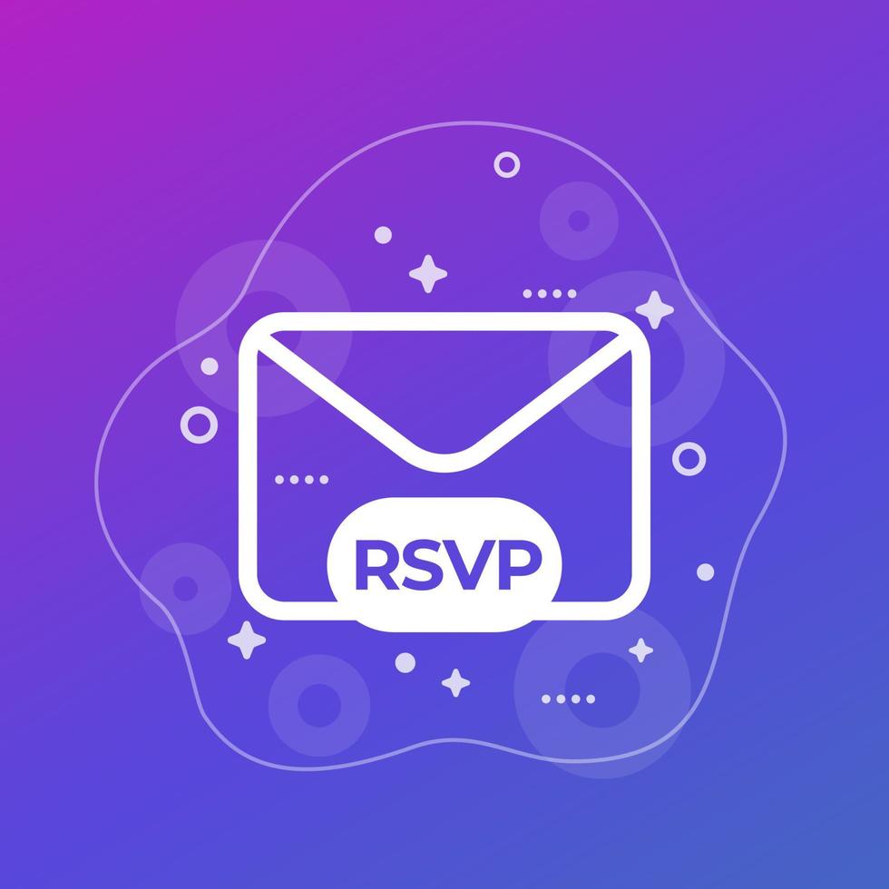 icono de rsvp, responda el vector de carta