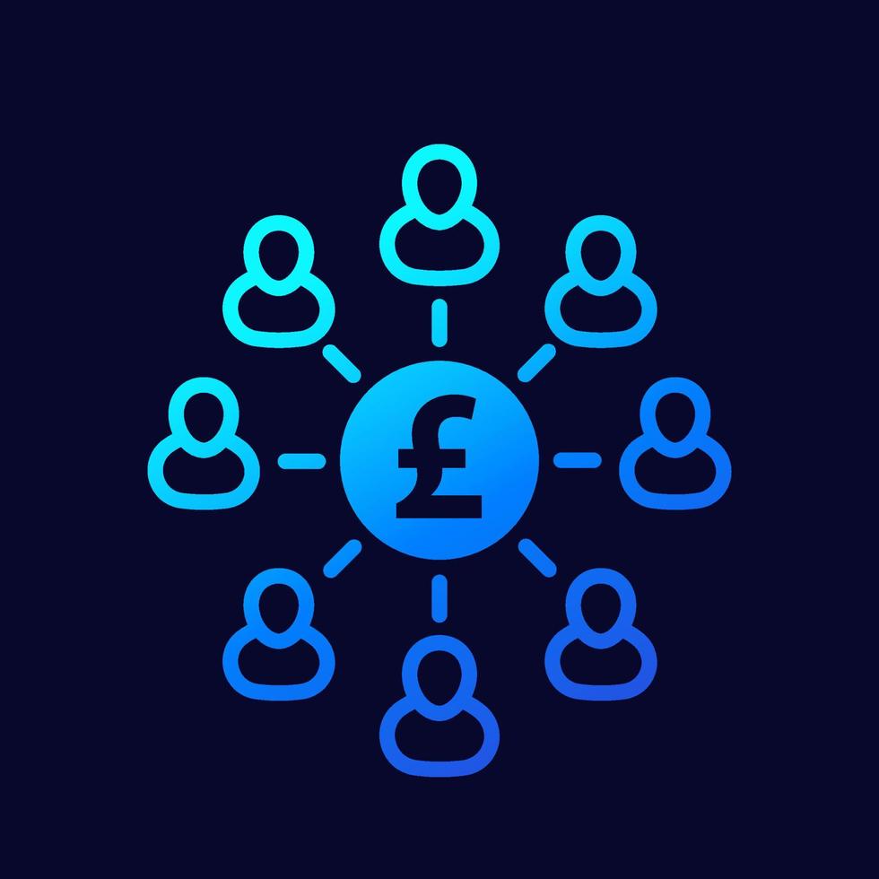 crowdfunding and financing icon with pound vector