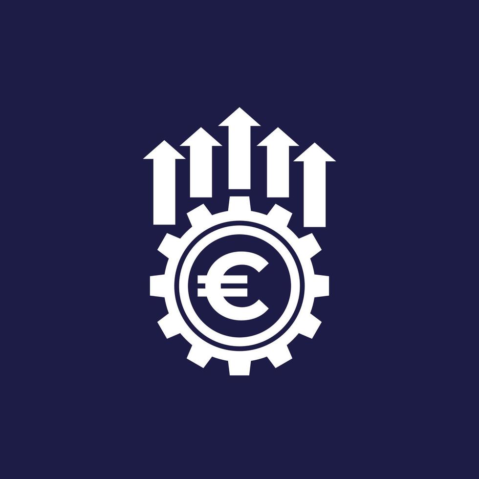 efficiency growth icon with a euro vector