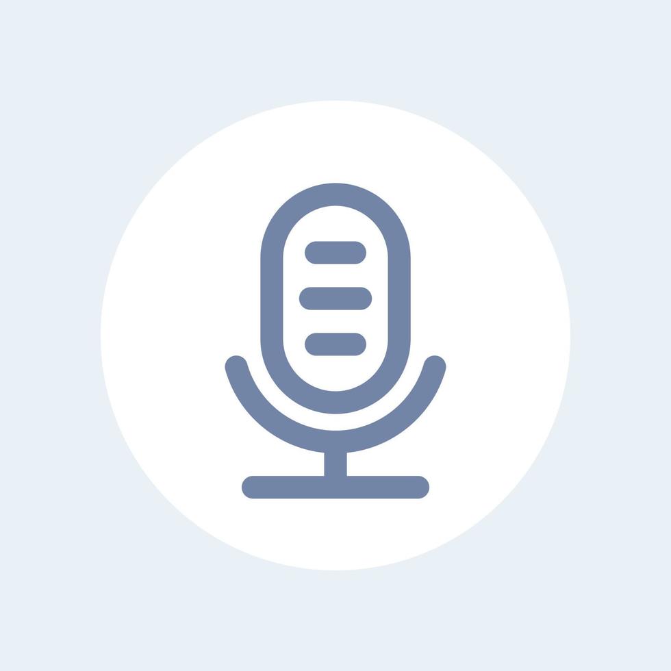 microphone, speech recognition line icon isolated on white vector