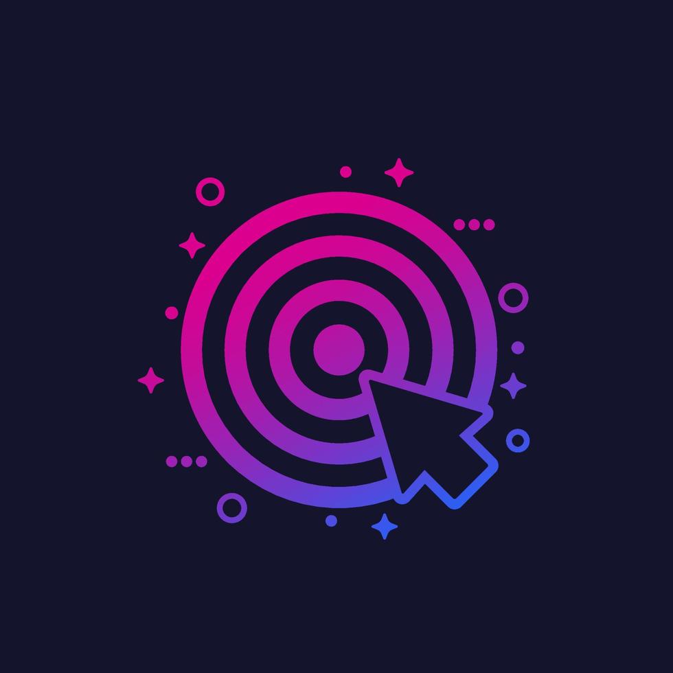 target and cursor, vector icon