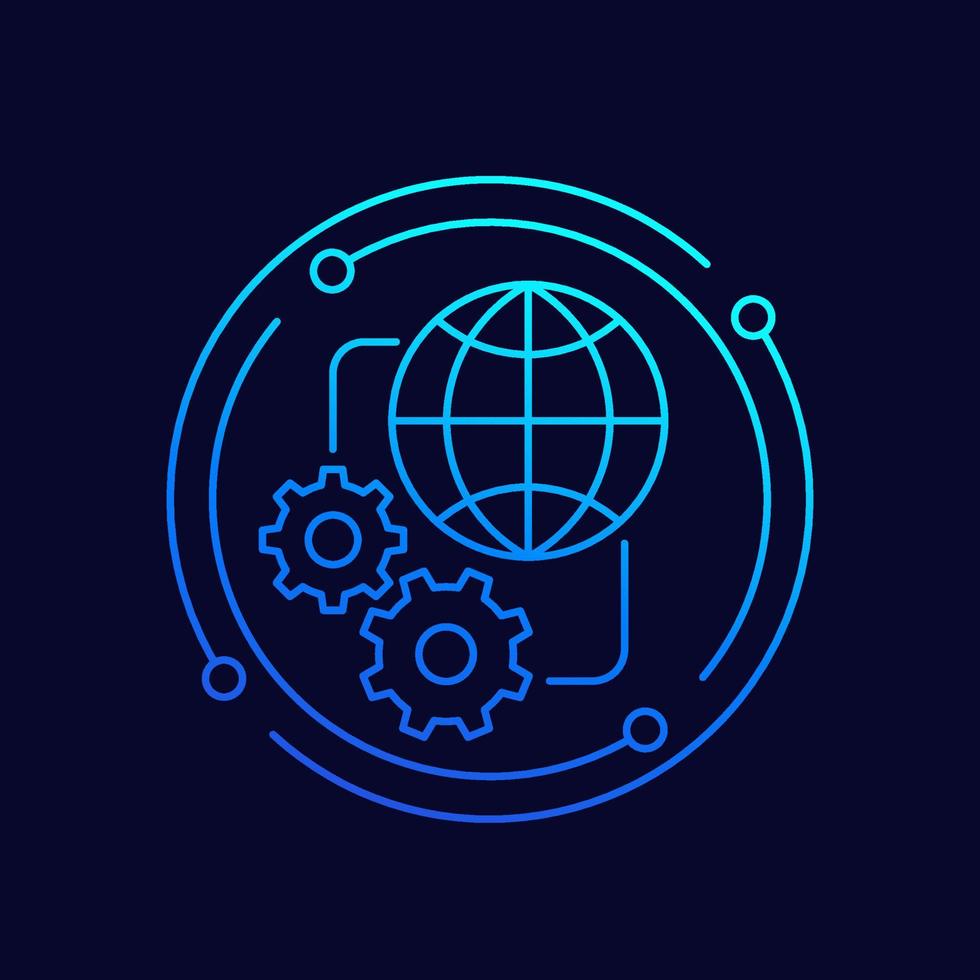 network settings line icon for web vector