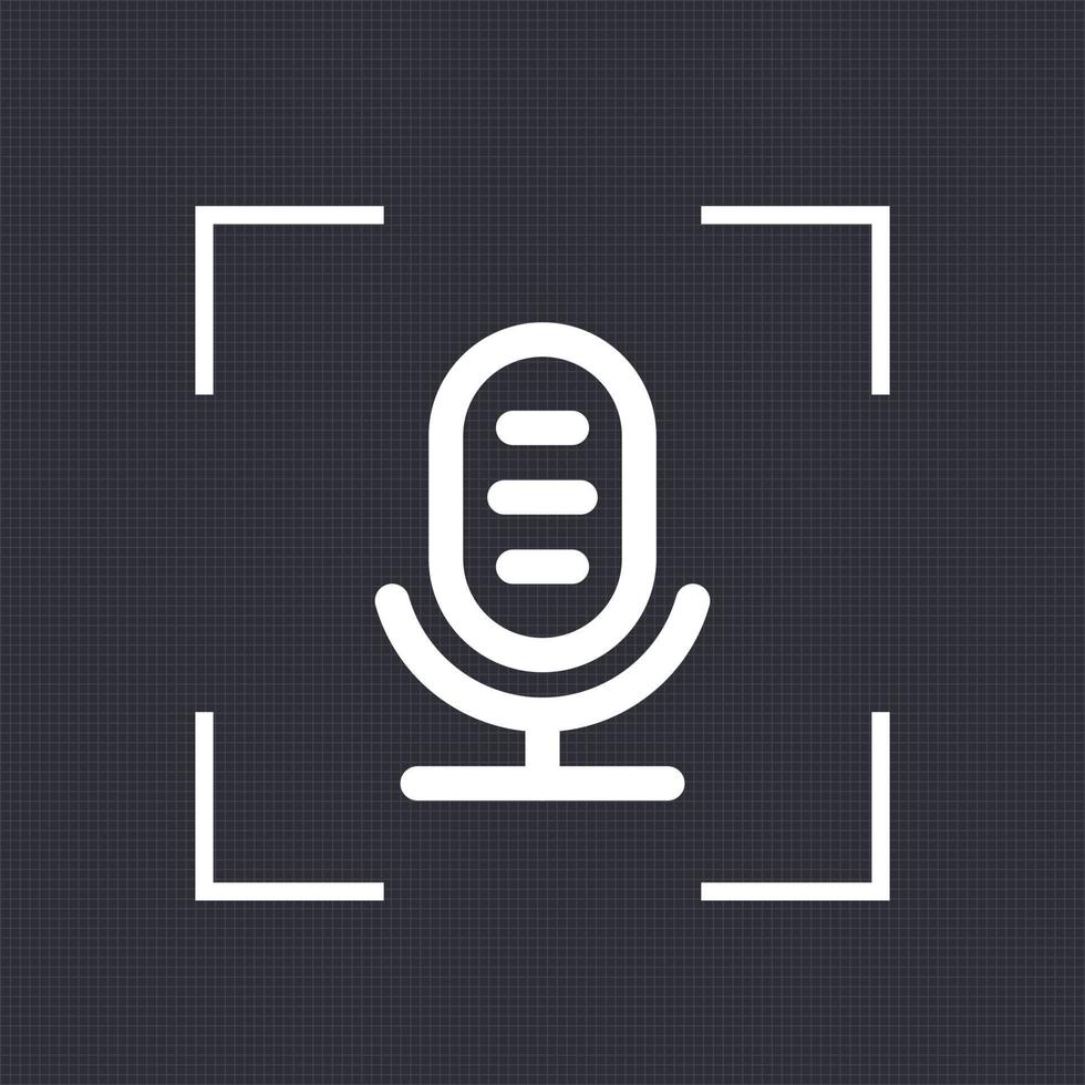 microphone, audio, speech recognition linear icon, vector illustration
