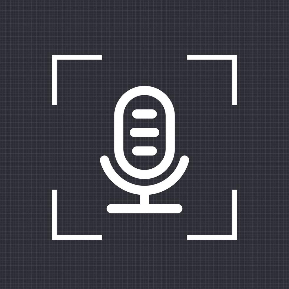 microphone, audio, speech recognition linear icon, vector illustration