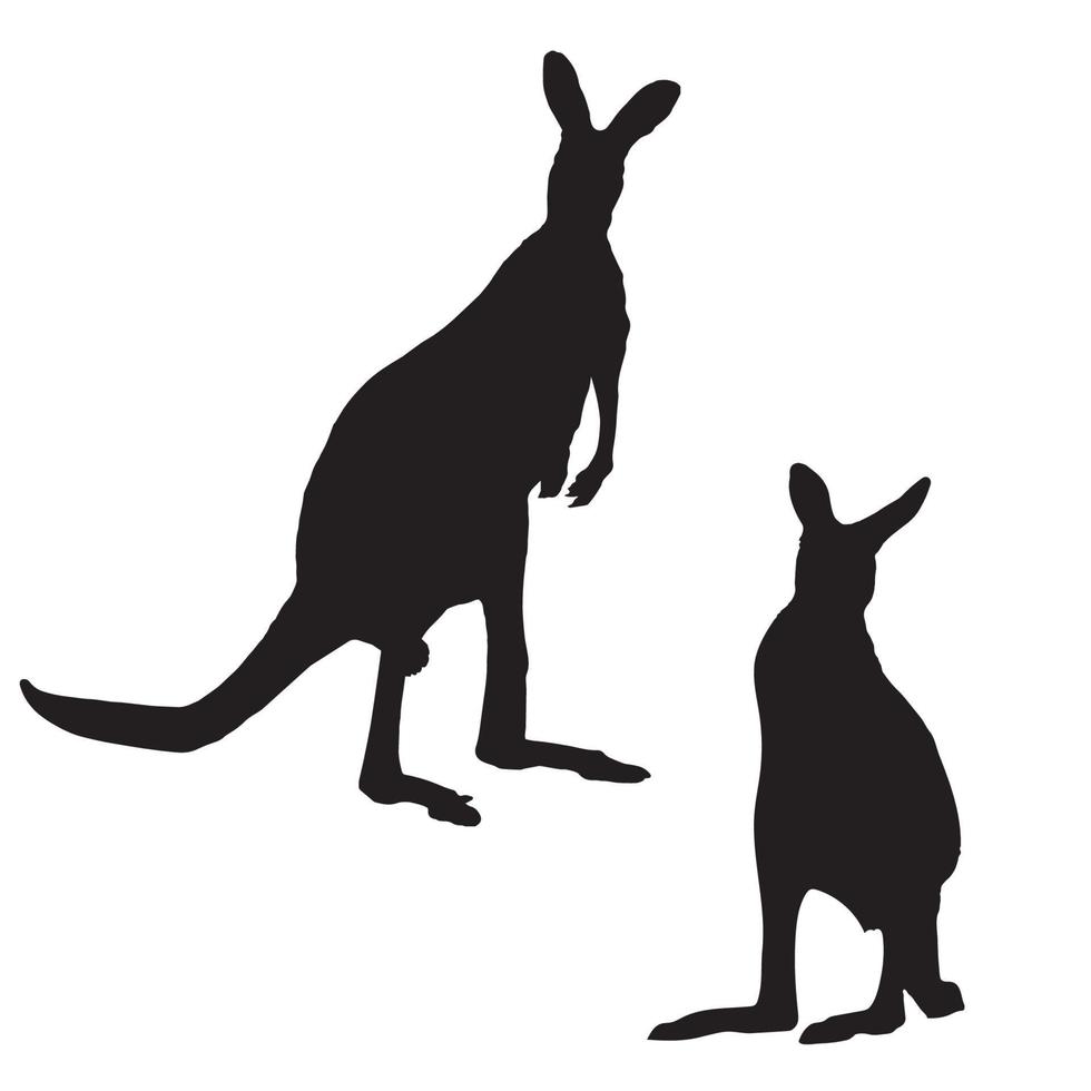 kangaroo silhouette art vector