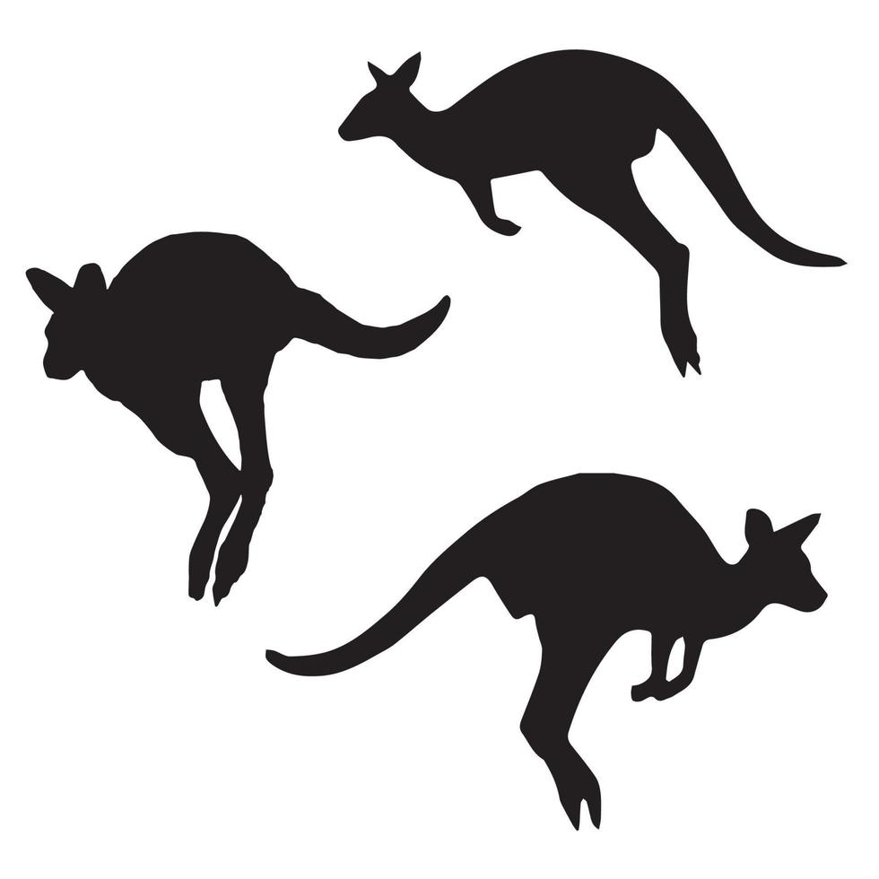kangaroo silhouette art vector