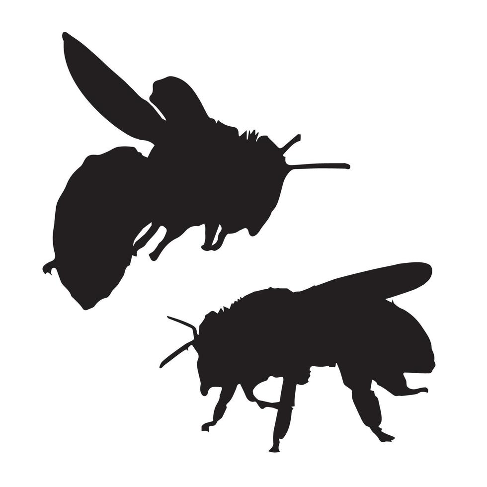 Bee silhouette art vector