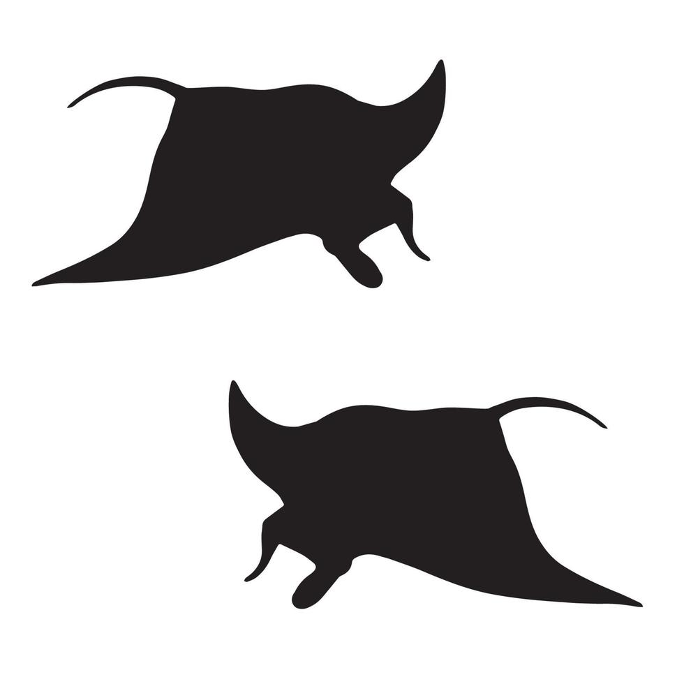 Manta ray silhouette art vector