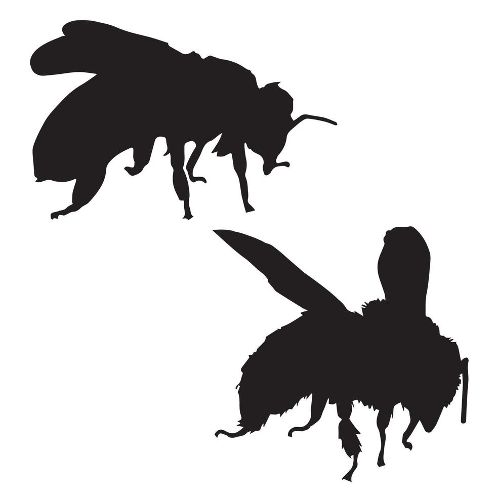 Bee silhouette art vector