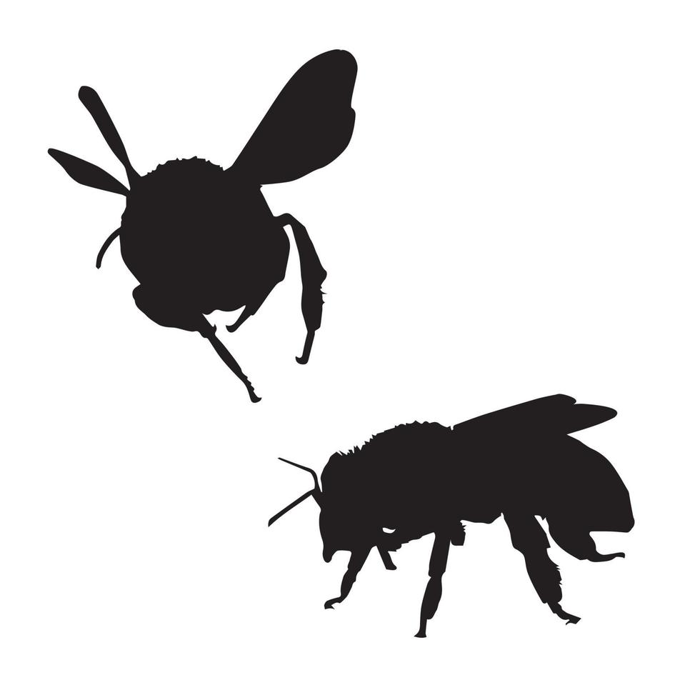 Bee silhouette art vector