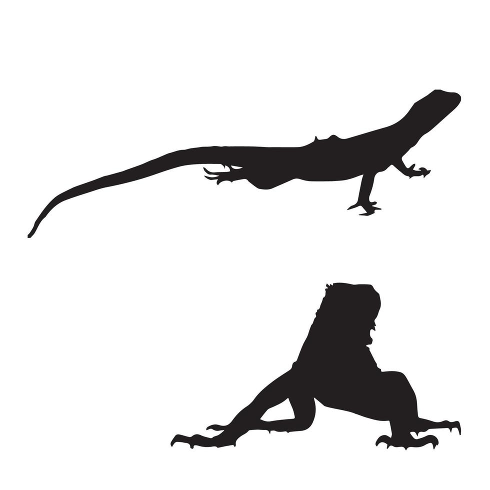 arte de silueta de lagarto vector