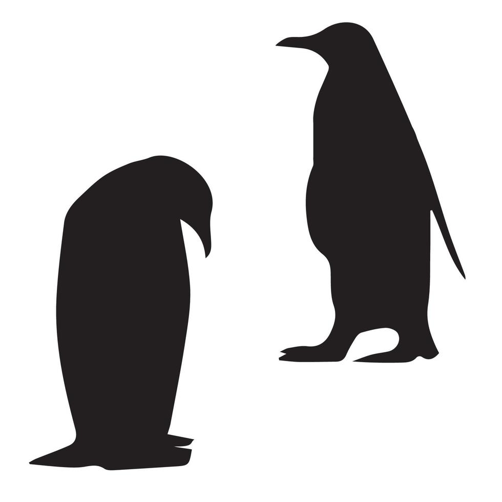 arte de la silueta del pingüino vector