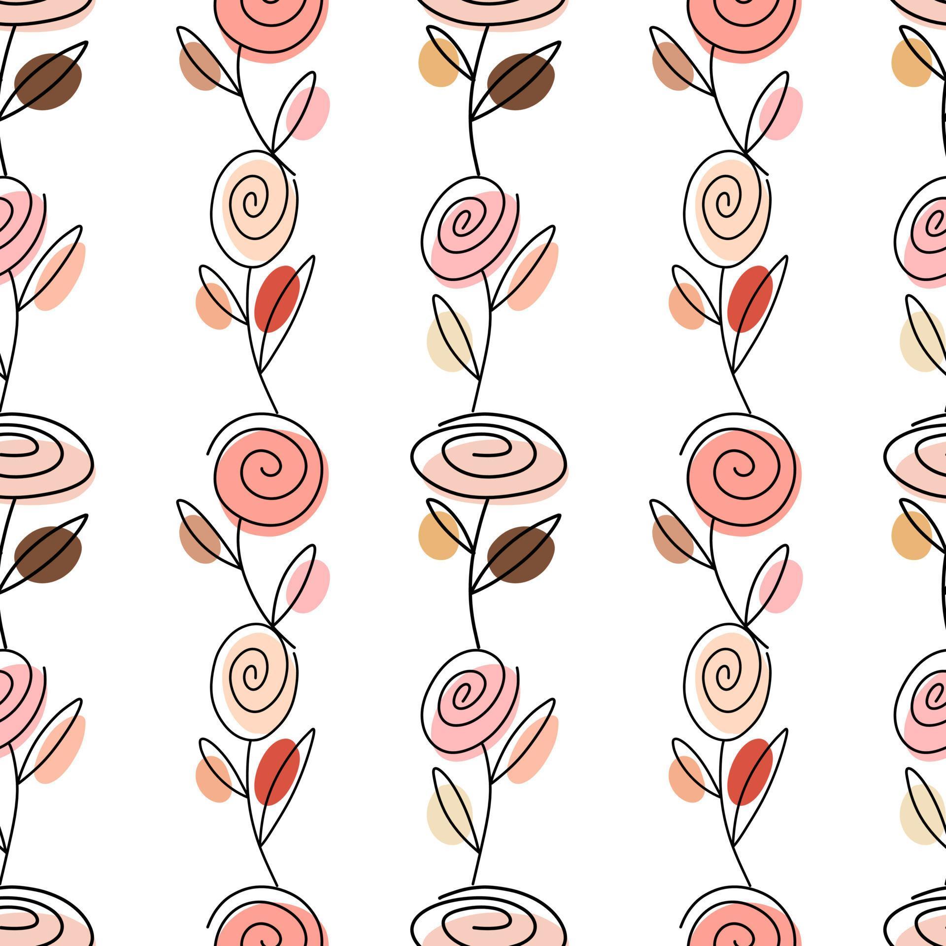 pattern with linear roses 7170261 Vector Art at Vecteezy