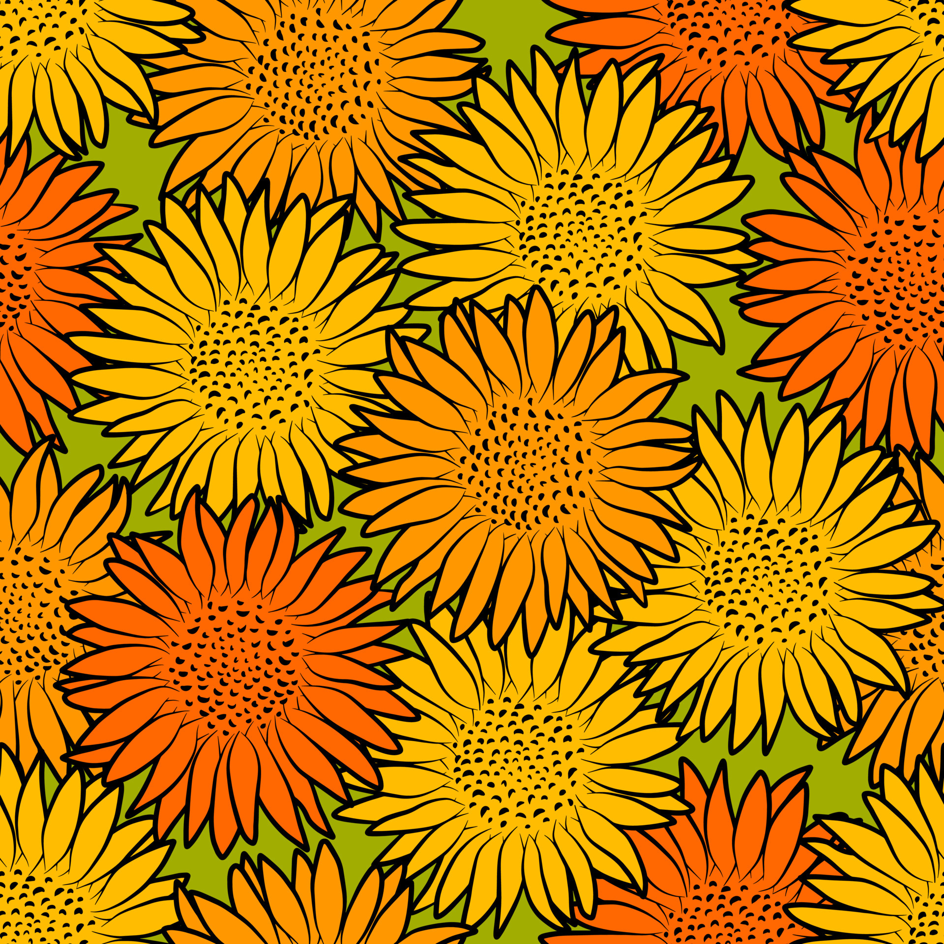 Sunflower Field Drawing