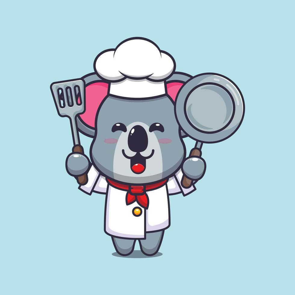 cute koala chef mascot cartoon character vector