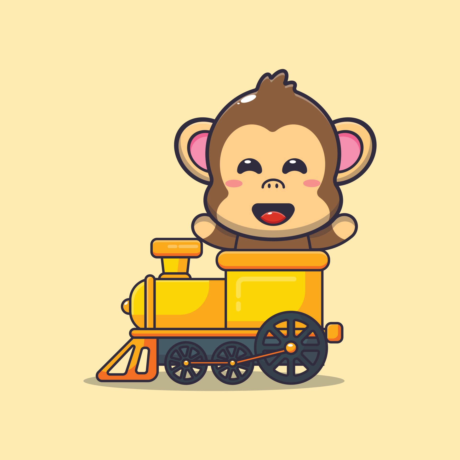 cute monkey mascot cartoon character ride on train 7170372 Vector Art at Vecteezy cute monkey mascot cartoon character ride on train 7170372 Vector Art at Vecteezy