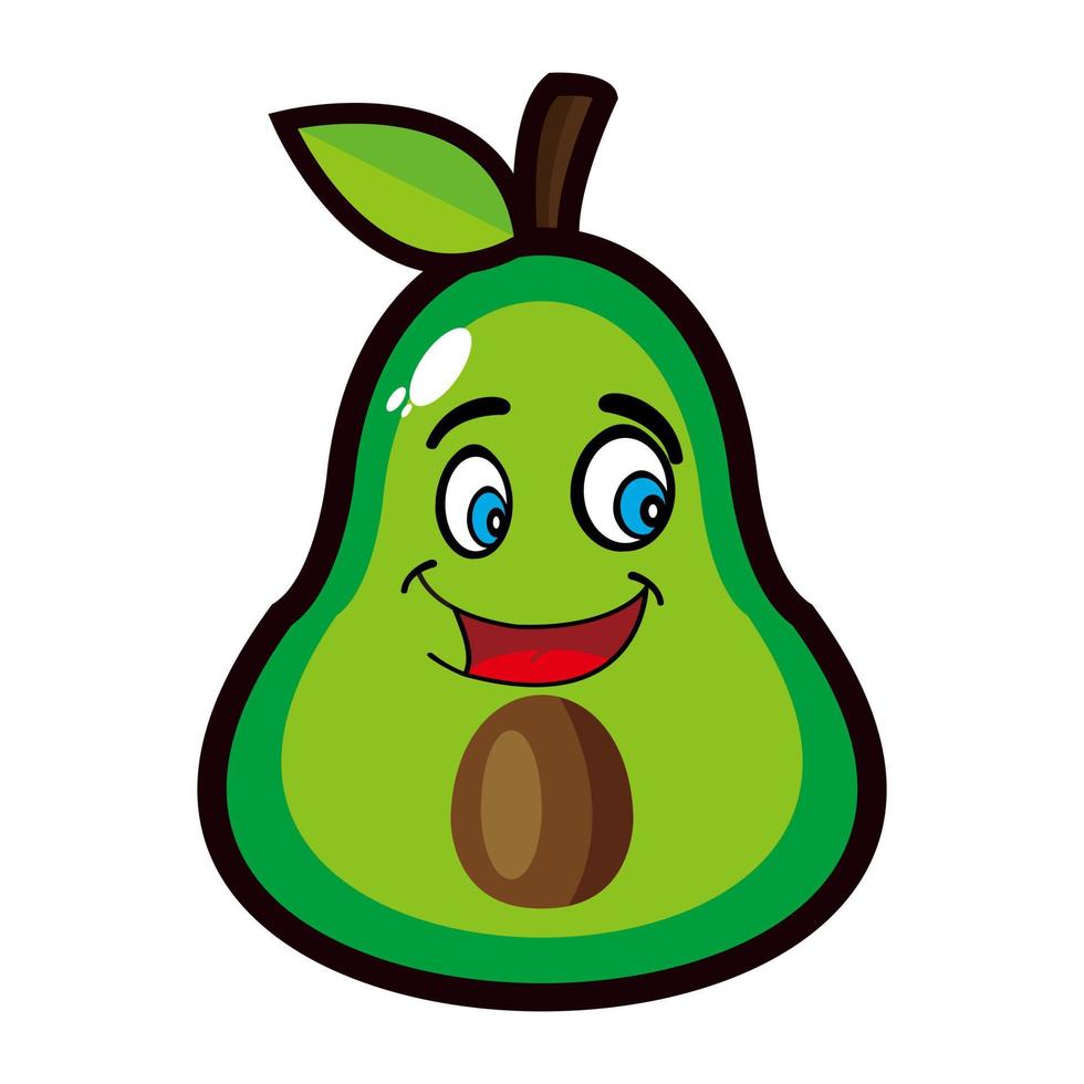 Cute avocado mascot design character. Isolated on a white background. Cute character mascot logo idea bundle concept vector