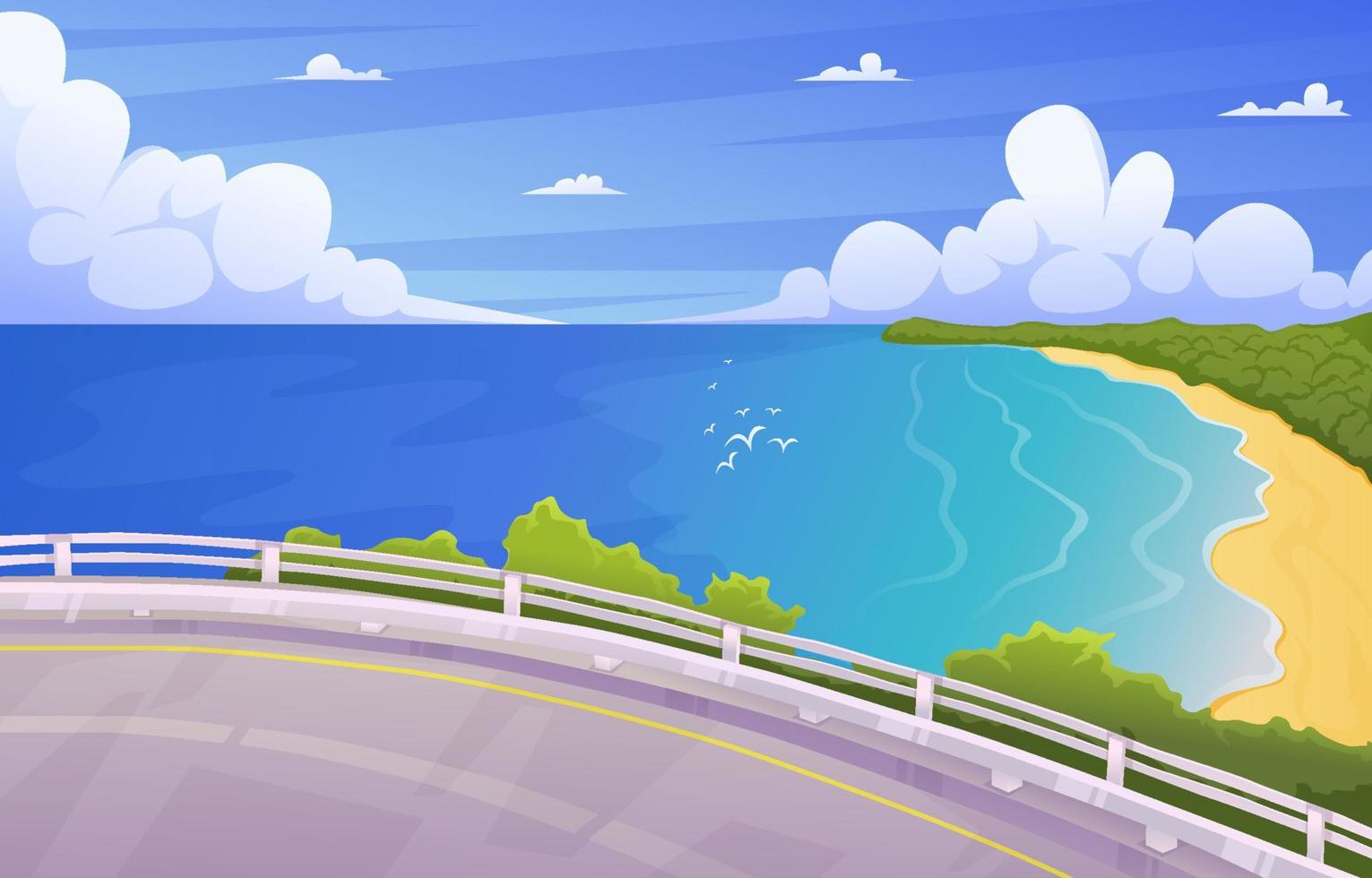 Summer Road Trip Scenery Background vector