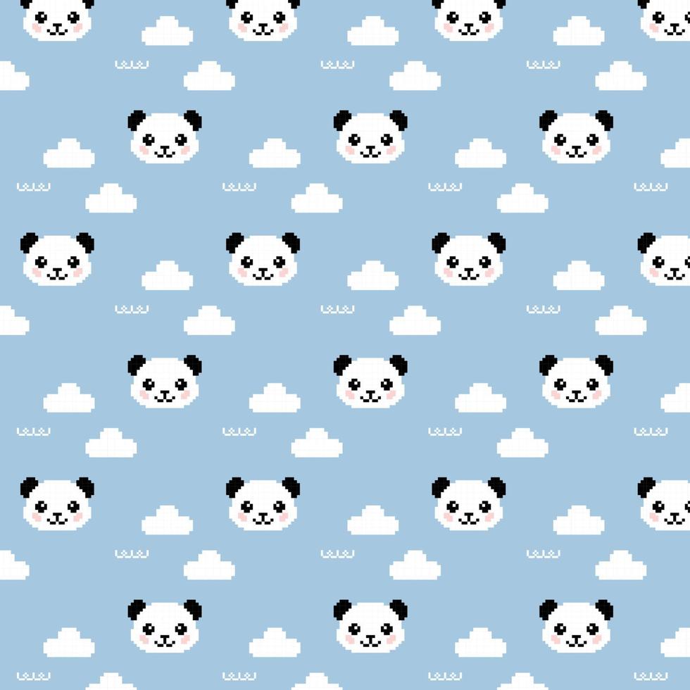 panda pattern cute panda background vector