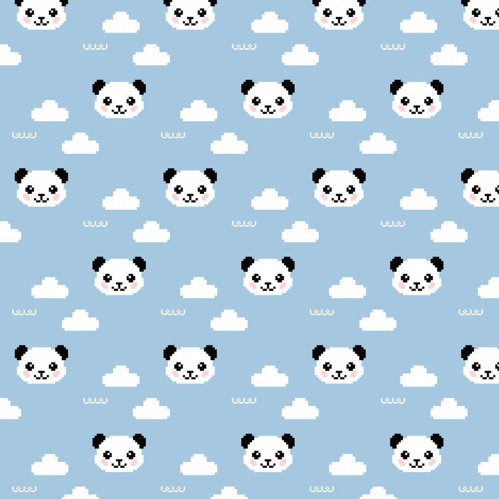 patrón de panda fondo de panda lindo vector