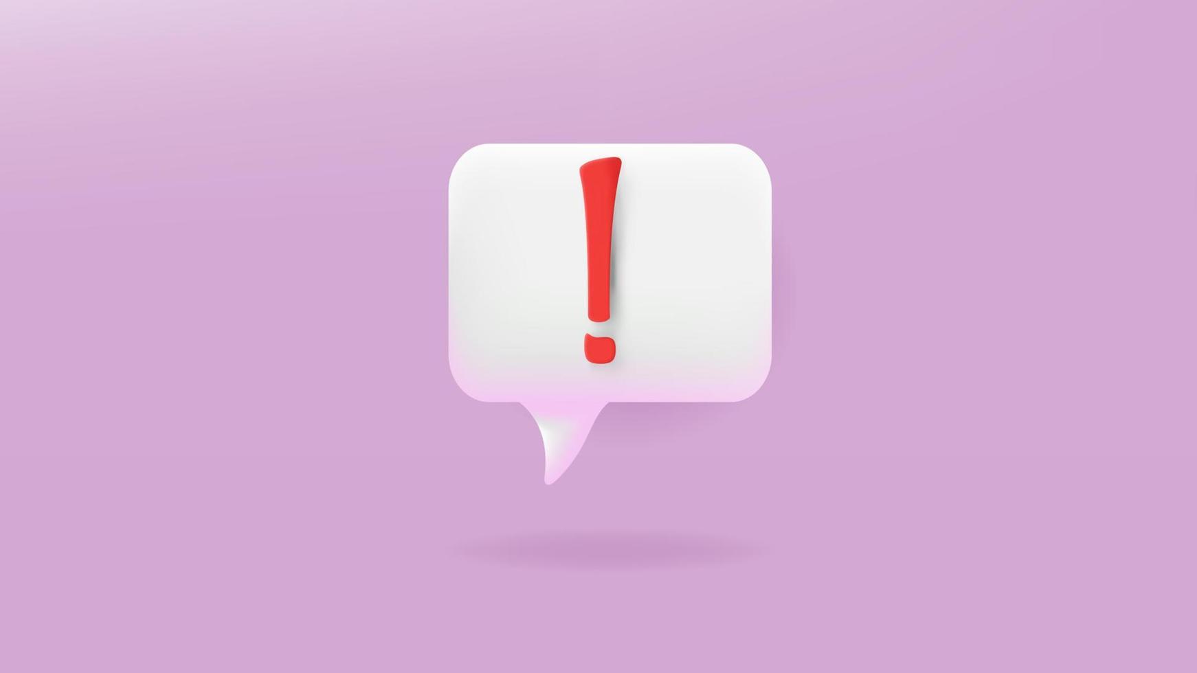 red exclamation icon sign or attention caution mark illustration graphic element symbol isolated on purple background with warning problem error message button design concept vector