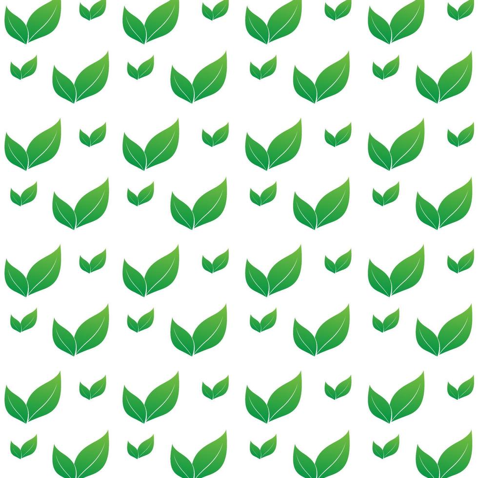 GREEN eaves pattern design, with growth of green leaves on white BG, green symble, icons, logo, object, spring and growing concepts vector