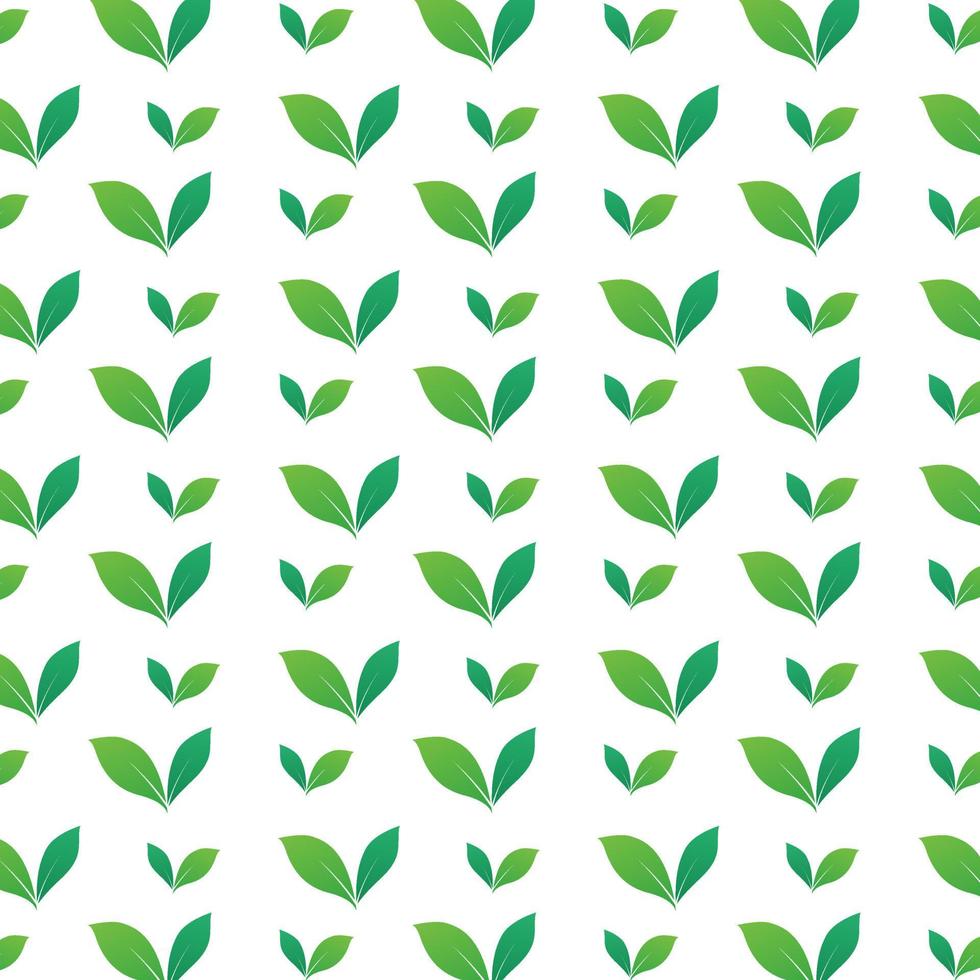 A green leaves pattern on white background design. Green Eco symbols texture template vector and illustration