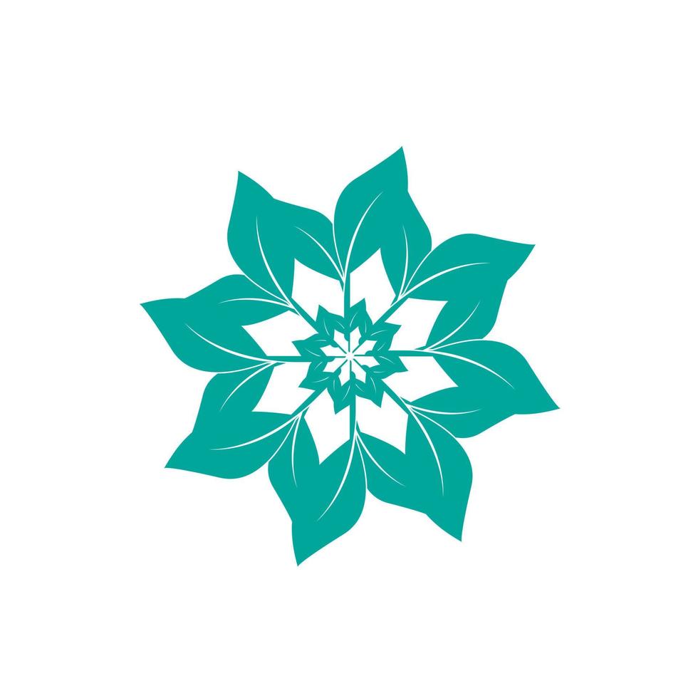 diseño de logotipo aislado de estrella circular de hojas verdes claras y plantillas de icono de hoja vectorial para plantilla ecológica de hojas verdes naturales. vector