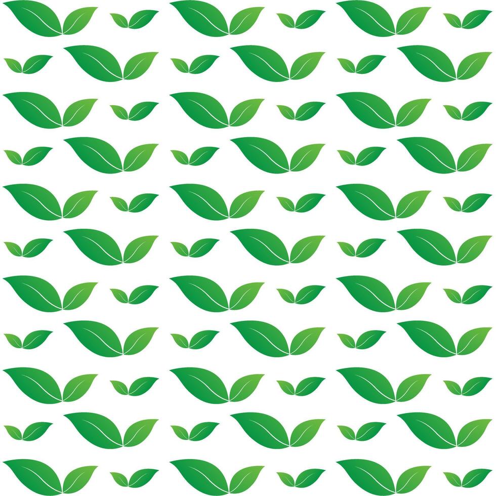 Group of green leaves in pattern design, Green leaves , white background in nature style green. green nature Pattern. Geometric green layout. Elements of leaves. Vector illustration.
