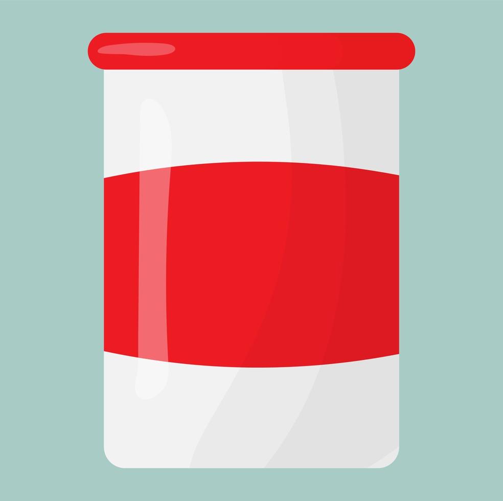 Fresh farm food. A jar of milk-containing product. Kefir, yogurt, ryazhenka. vector