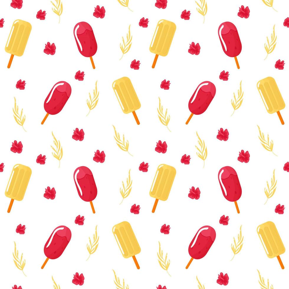Delicious colored ice cream on a stick. A juicy summer element for the design. vector