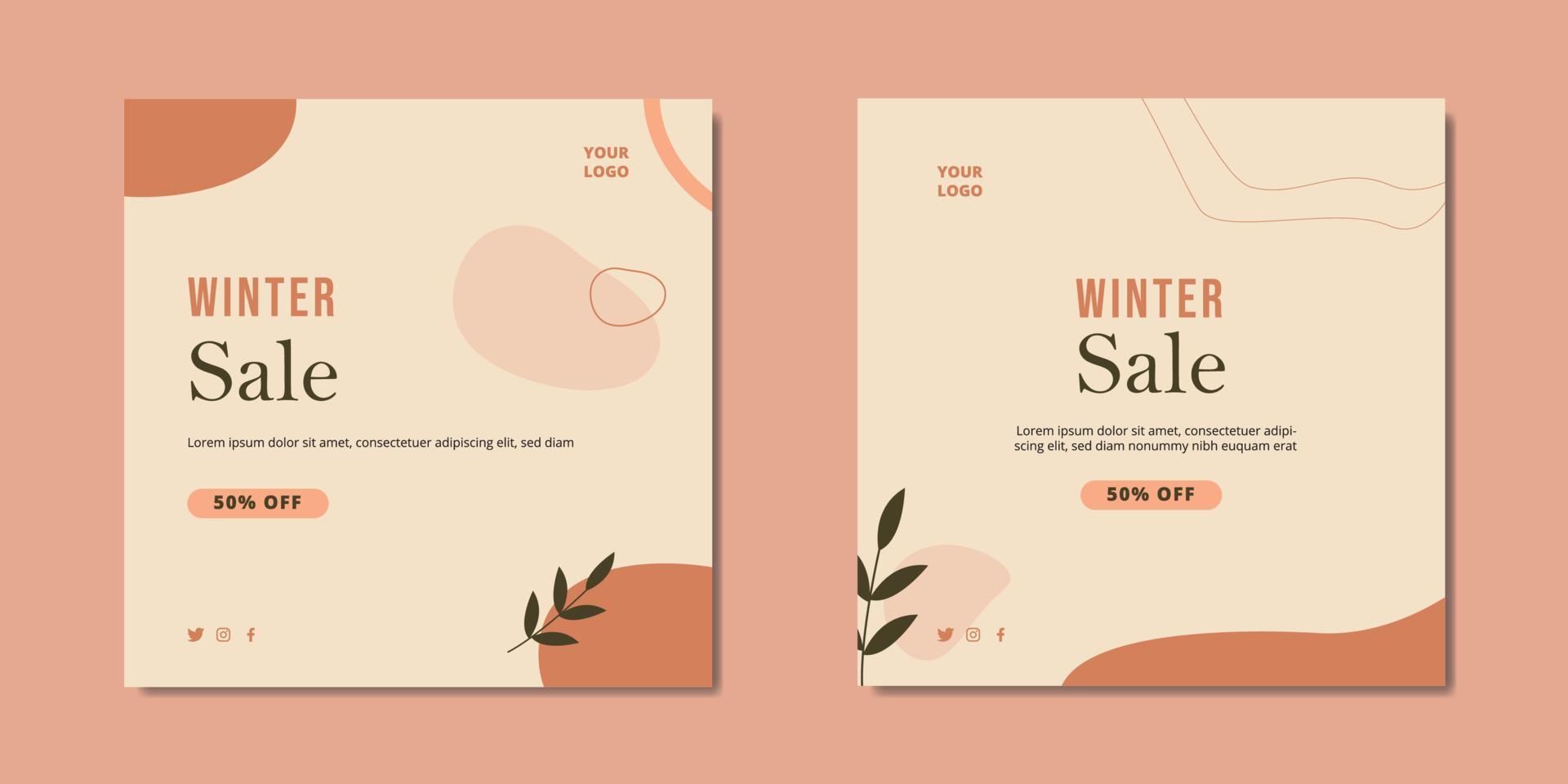 Aesthetic Sale social media post vector