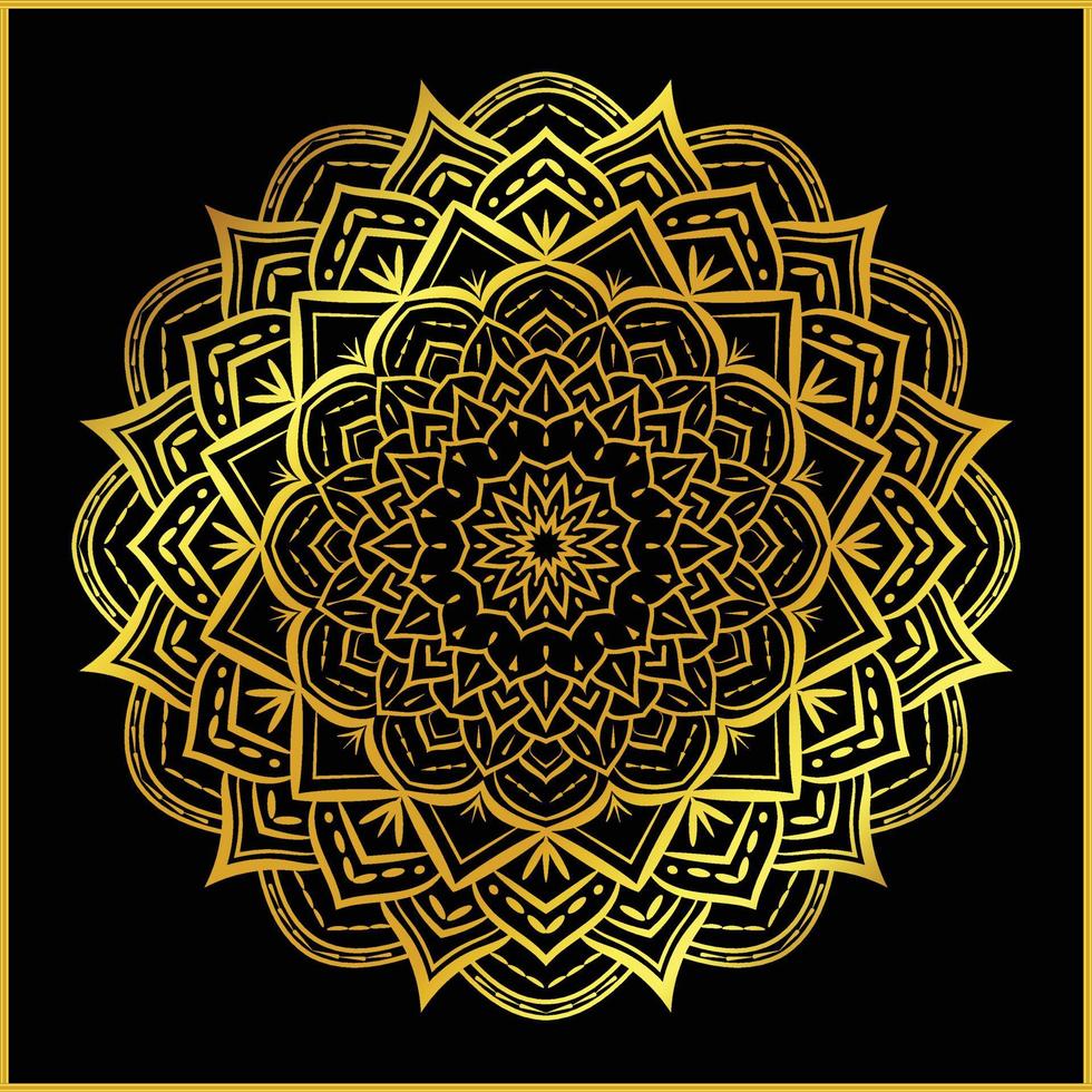 Islamic mandala background design With luxury golden color vector
